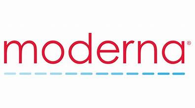 A red and blue logo for modern.